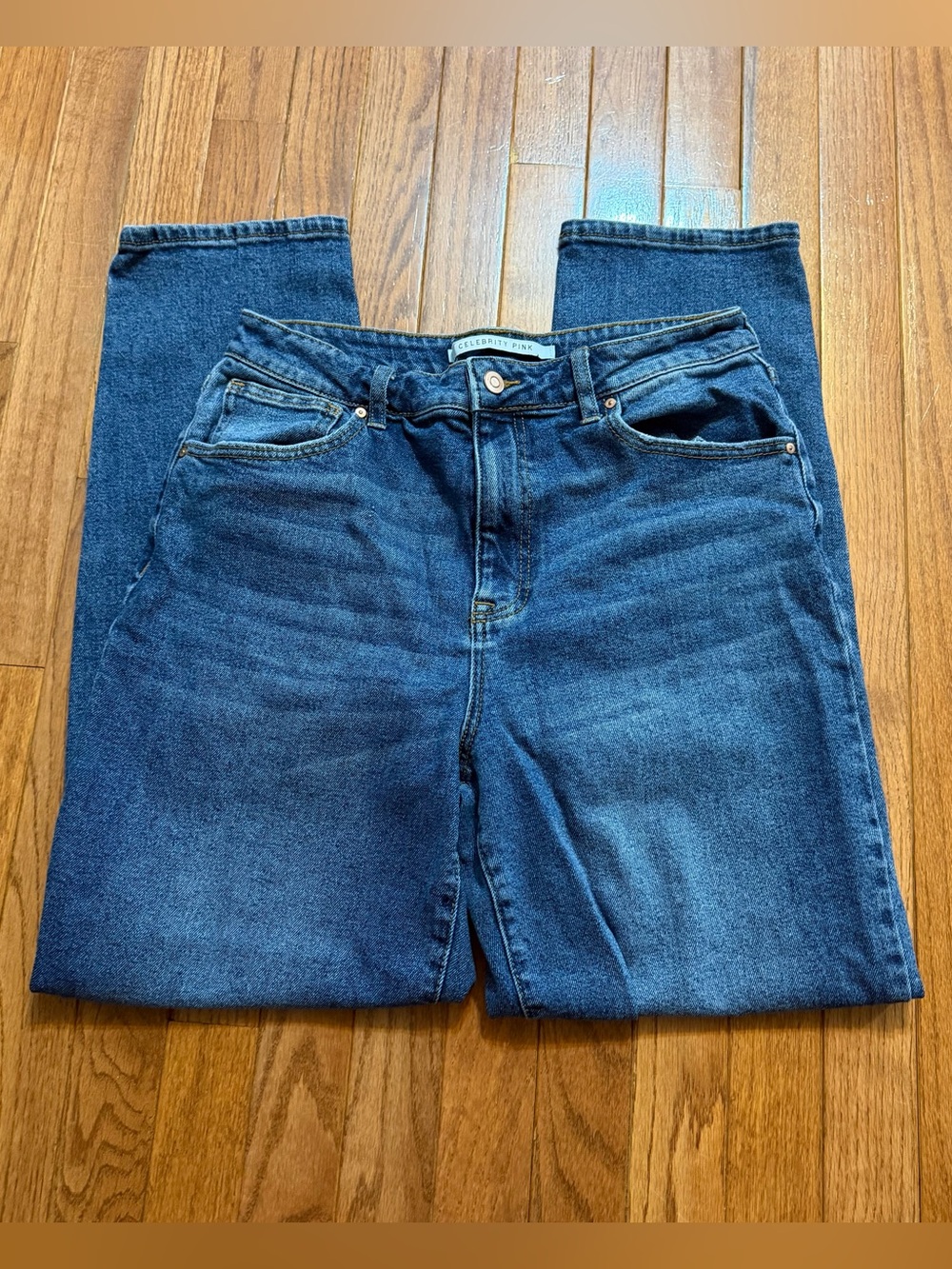 Celebrity Pink Straight Leg Jeans in Dark Blue Wash
